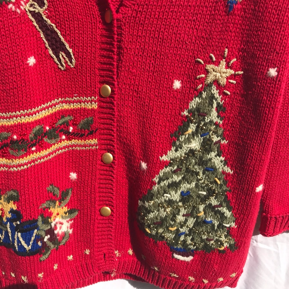 Christmas sweater Size Petite Medium. Beautiful! - Picture 3 of 8